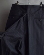 "YOHJI YAMAMOTO FEMME" 10AW Pinstripe pattern tuck wide slacks