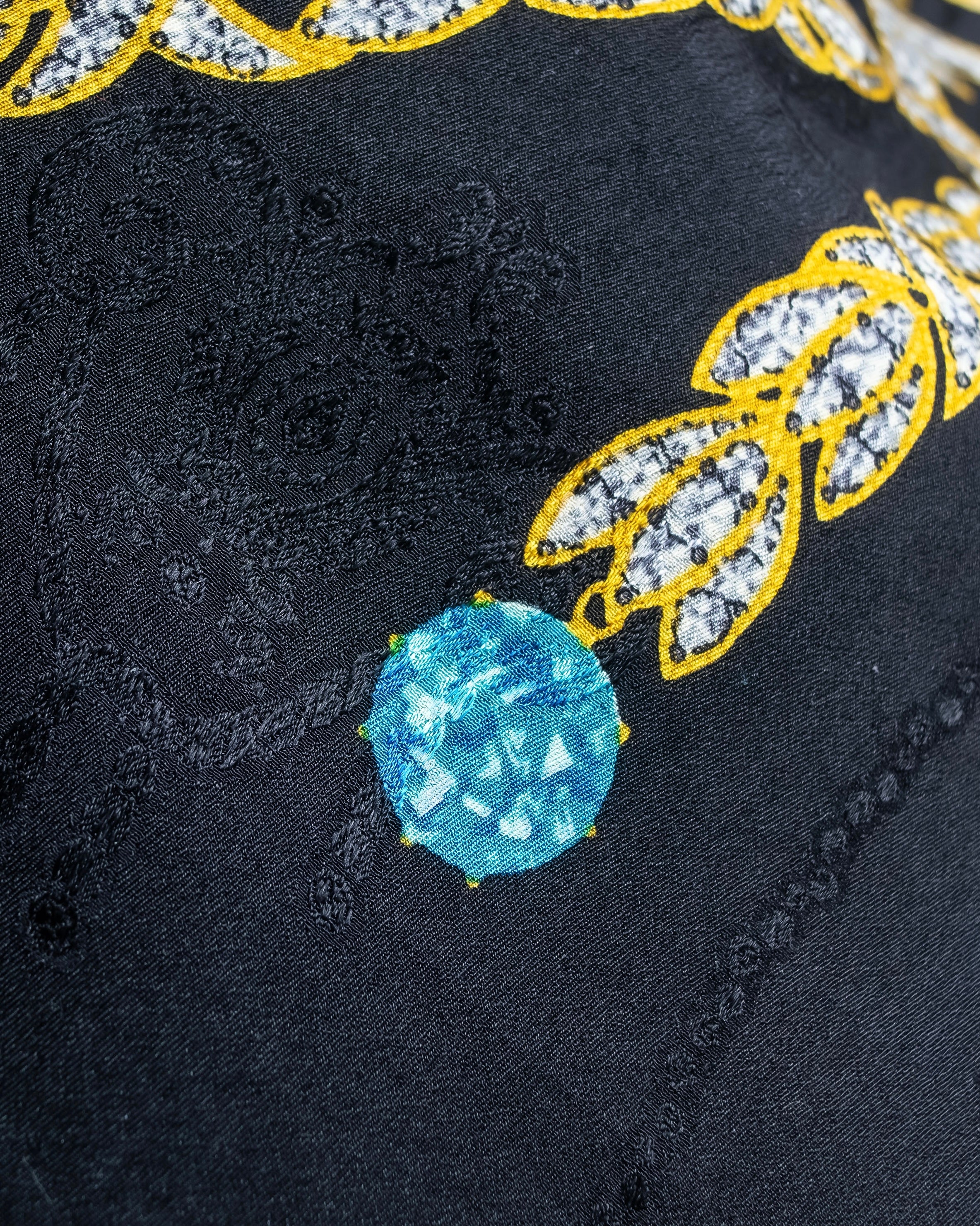 "Cartier" Gemstone brooch motif silk square scarf