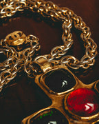 –SPECIAL– "CHANEL" 80's Gripoix Byzantine cross pendant necklace