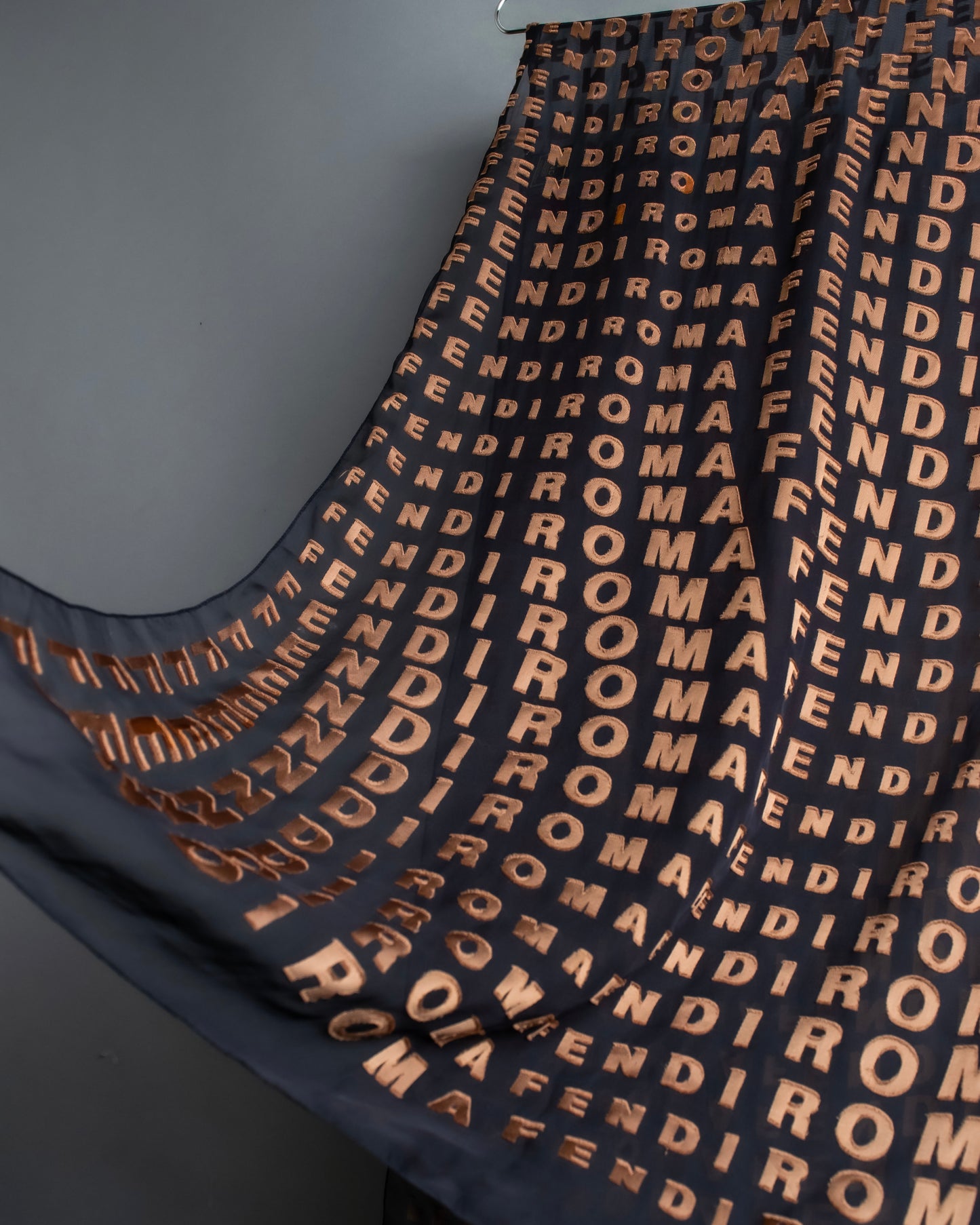 “FENDI” Silk blended logo scarf