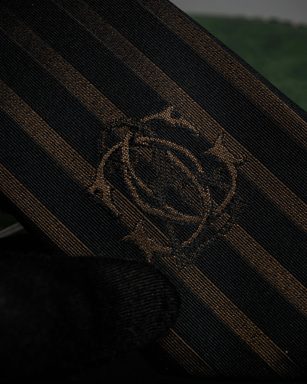 "JEAN PAUL GAULTIER" Tribal circle motif design striped silk neck tie