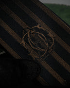 "JEAN PAUL GAULTIER" Tribal circle motif design striped silk neck tie