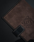 "LOEWE" Anagram-embossed suede bi-fold wallet
