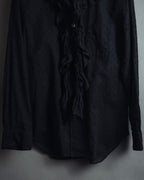 "tricot COMME des GARCONS"  80's Tiered ruffle design, dotted sheer blouse