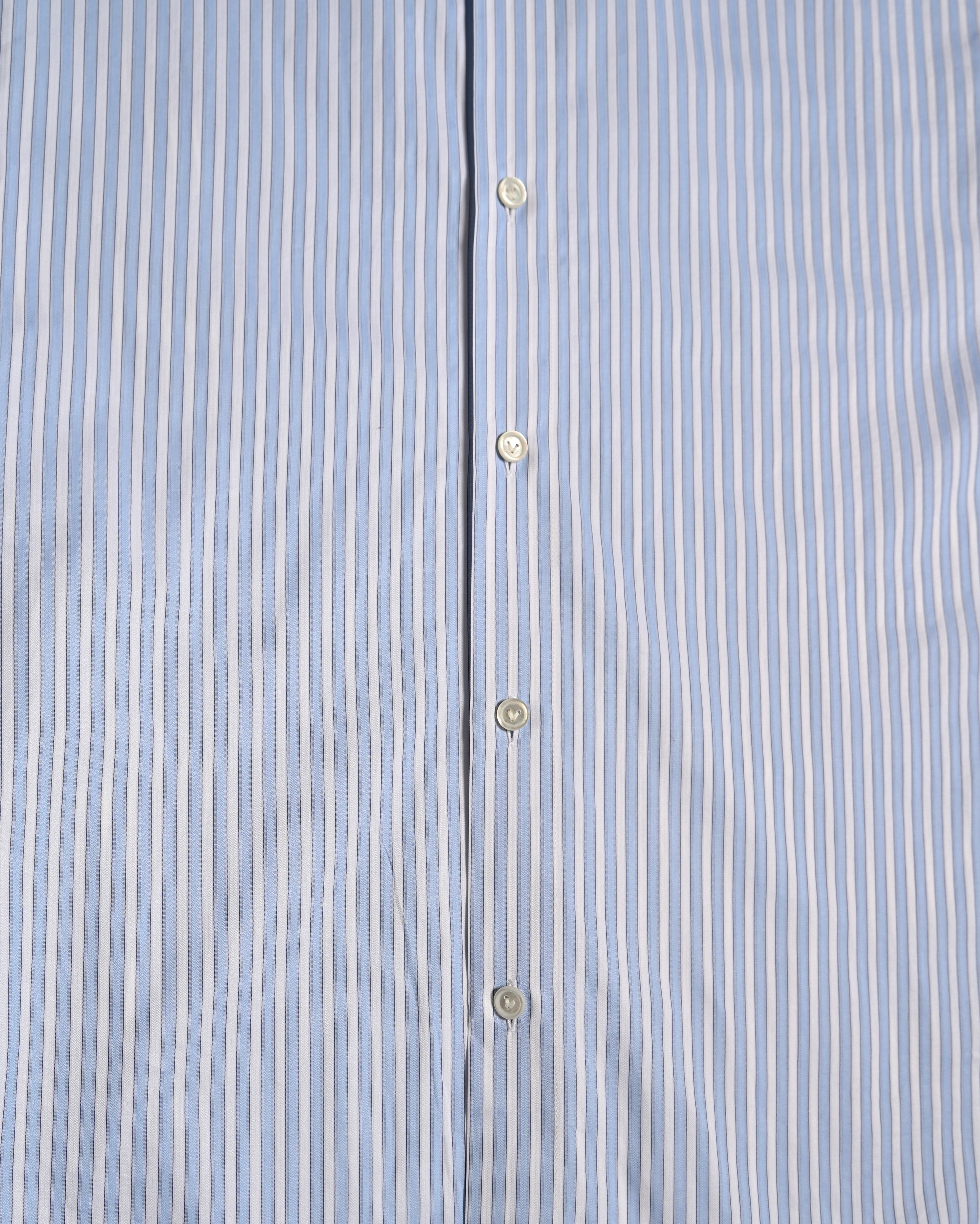 BOTTEGA VENETA/  Cotton Stripe Dress Shirt Blue