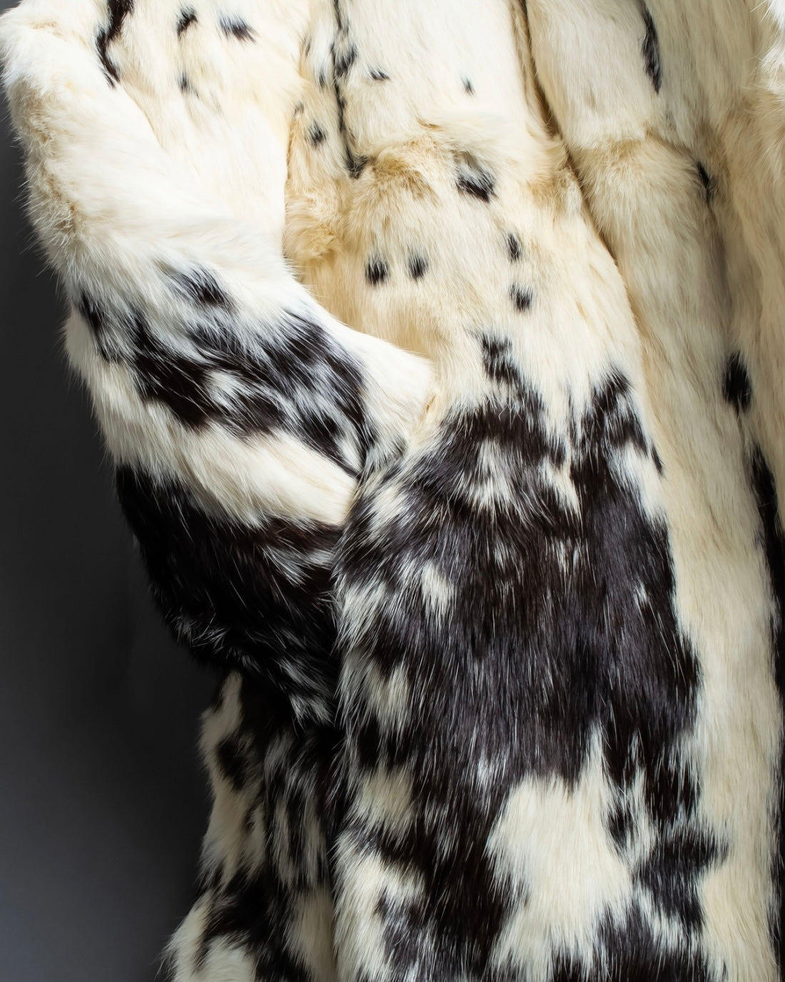 Vintage 100% real rabbit fur long coat