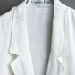 "Christian Dior" 1 button pure white short length tailored jacket