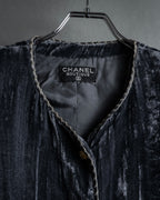 -SPECIAL- "CHANEL" 90's-00's Crushed velvet long dress