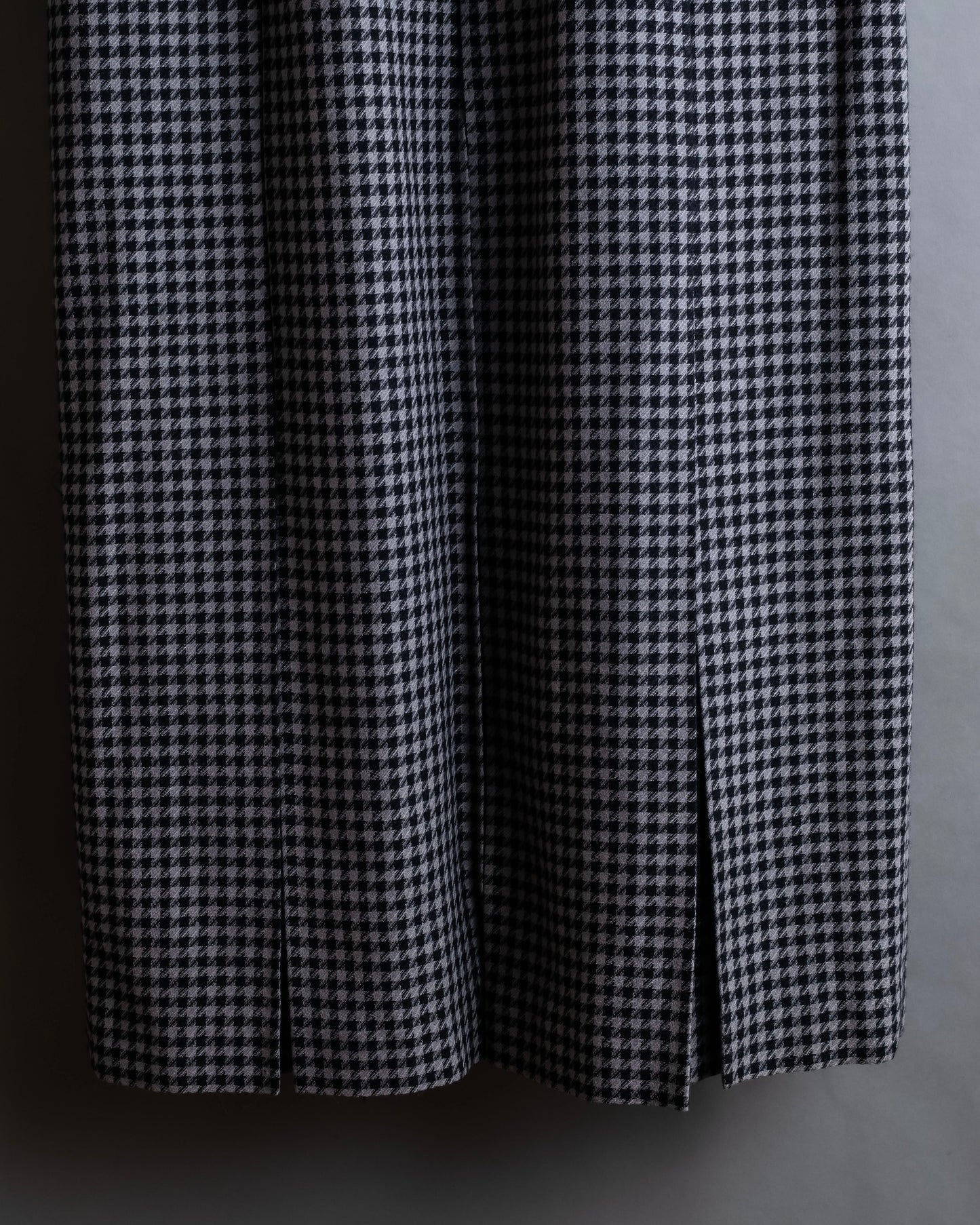 "Christian Dior" Houndstooth pattern wool cropped pleats skirt