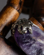"Yves Saint Laurent Rive Gauche"
Raw amethyst sculpture silver ring