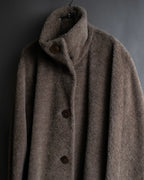 "Max Mara" Alpaca mix brown stand collar long coat