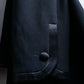 "Karl Lagerfeld" Front ribbon design separate fabric switching long tailored jacket