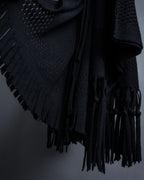 "ISSEY MIYAKE" 01AWRough knit fringe design cardigan