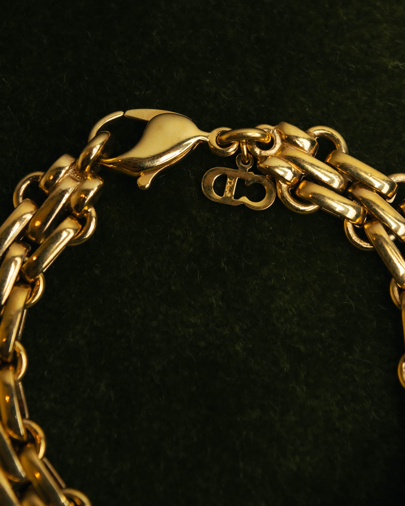 "Christian Dior" 80's-90's Gold-tone chain bracelet