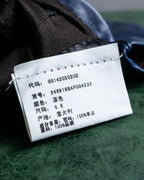 "GUCCI" Ribbon＆charm design blue leather gloves