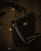 –SPECIAL– "Valentino Garavani"
1985-95 Croc embossed trapezoid top handle bag