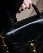 "DOLCE &amp; GABBANA" Gold chain two-way leather bag