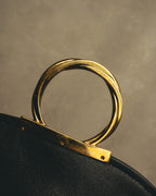"Salvatore Ferragamo" 20's Bicolor leather top-handle bag
