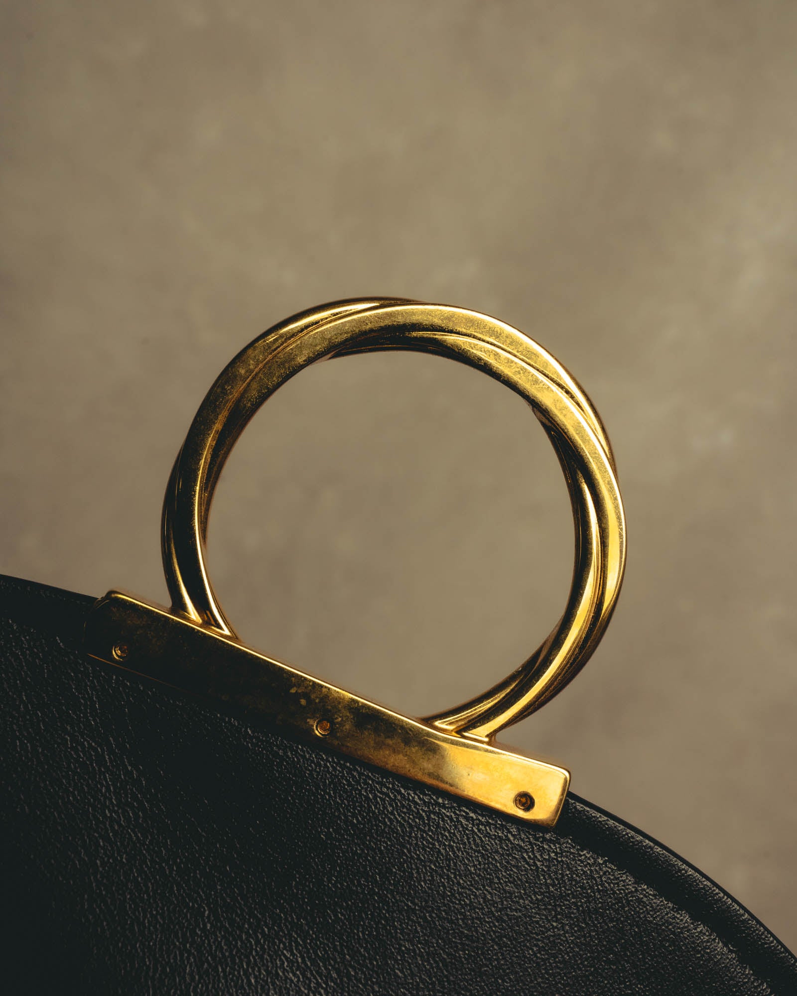 "Salvatore Ferragamo" 20's Bicolor leather top-handle bag
