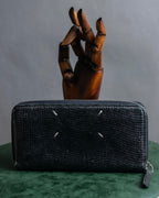 "MAISON MARGIELA" Lizard-embossed leather long wallet