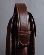 "GUCCI" 70's Embossed suede flap shoulder bag