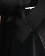 "Véronique Branquinho" 90's-00's Cotton velour v-neck sweatshirt