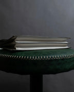 "YVES SAINT LAURENT" Large tab detail white leather shoulder bag