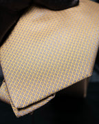 “HERMES” Double line patterned silk tie
