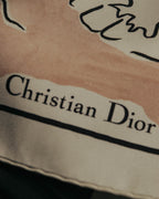 "Christian Dior" 2010's Modern surrealist trump print silk scarf