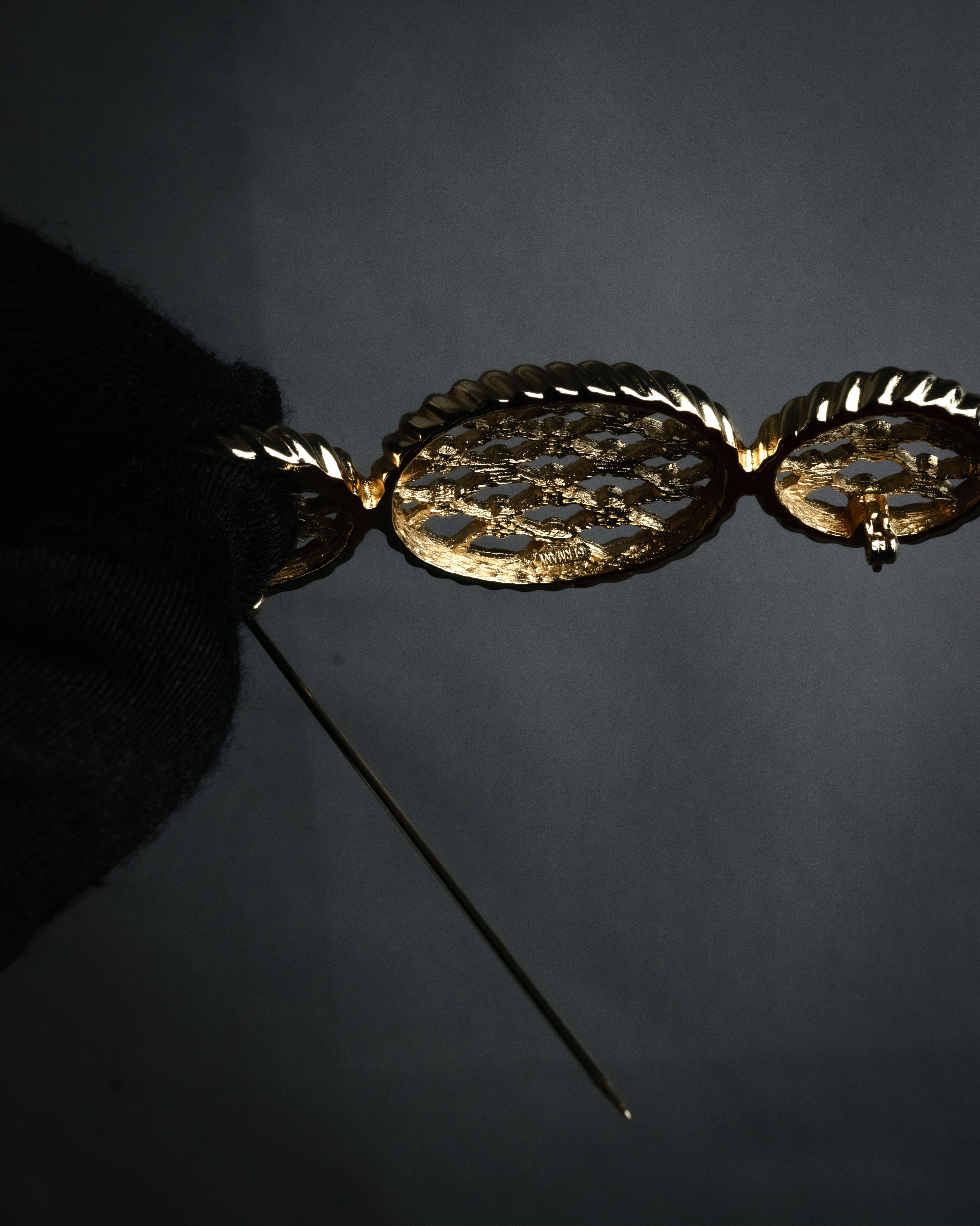 “Christian Dior” 70’s-80’s Lattice rhinestone brooch