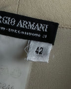 "GIORGIO ARMANI" Ivory color no collar silk shirt