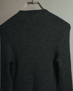 “GUCCI” 90’s-00’s Ribbed knit cardigan with gold buttons