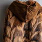 Vintage gradient fur hooded jacket