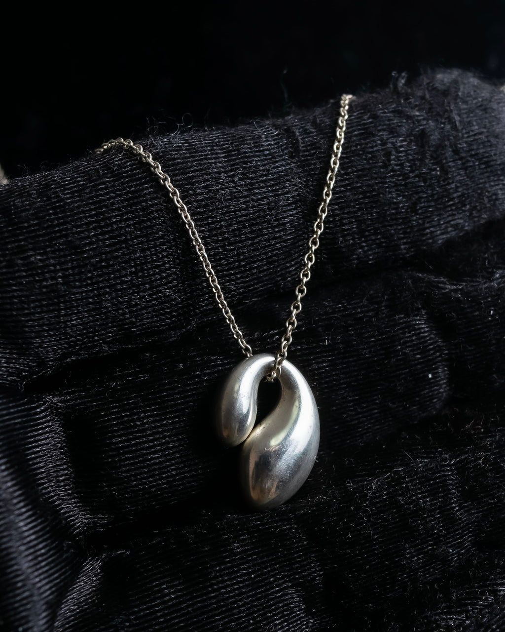 "Tiffany&amp;Co" Elsa Peretti double teardrop motif pendant