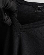 "GUCCI" G logo embroidered silk mix V-neck knit