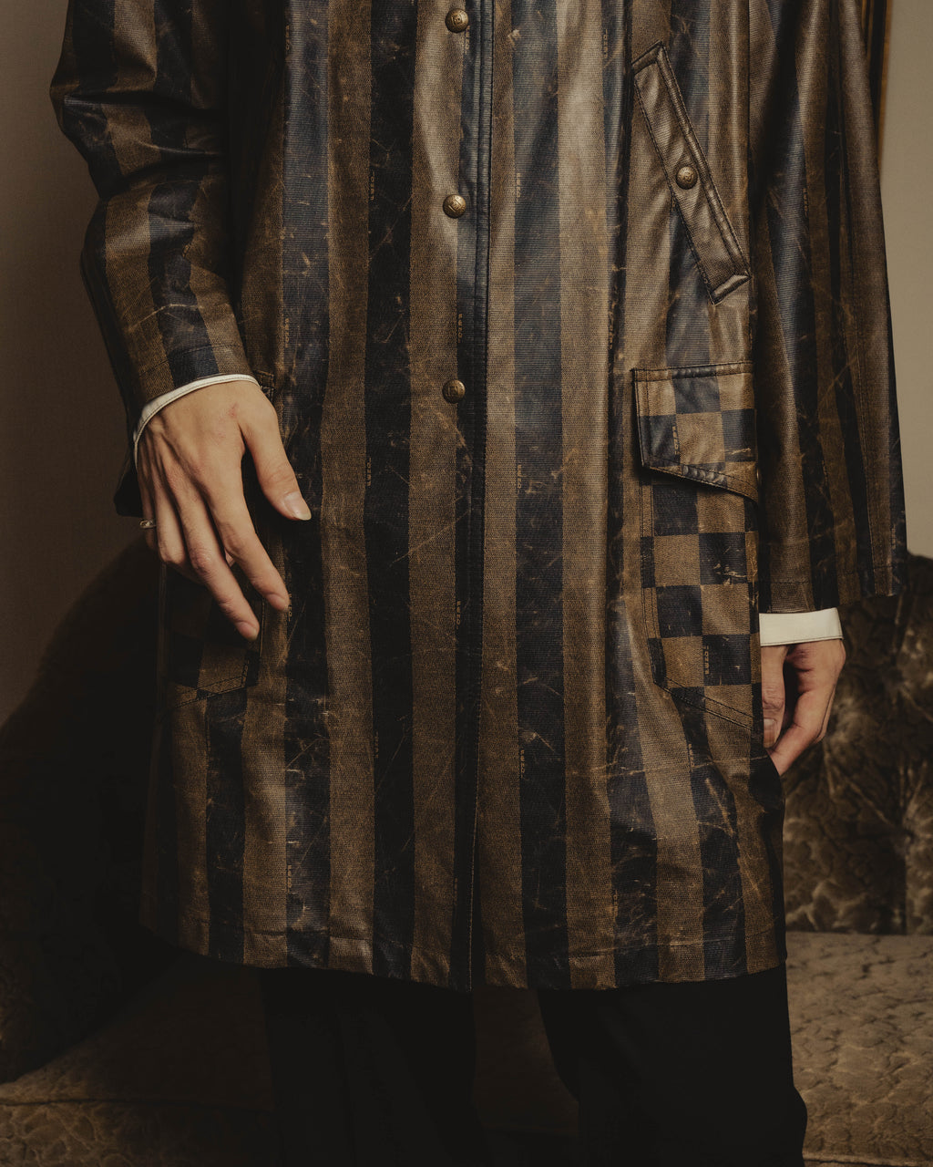 "FENDI" 90's Graphic patterned long coat