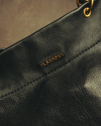 –SPECIAL– “JIL SANDER” 20’s Bamboo handle grained leather shopper bag