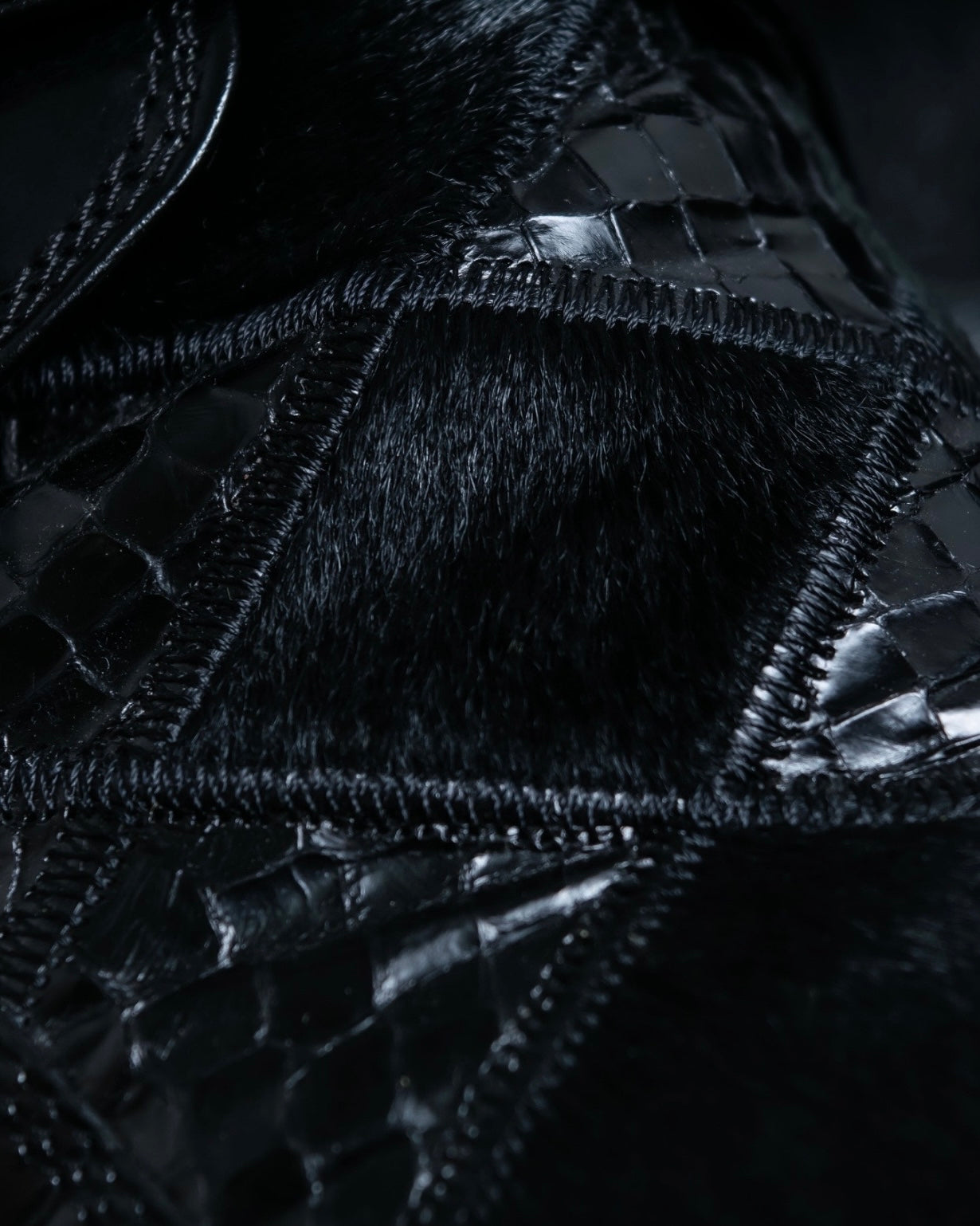 Vintage Harako Crocodile Leather Combination Leather Shoes