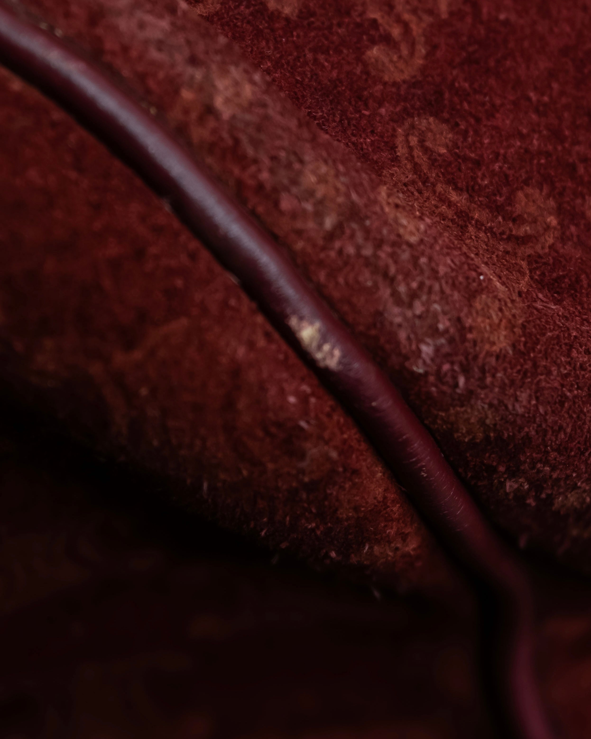 "CELINE" Triomphe motif Bordeaux color suede boston bag