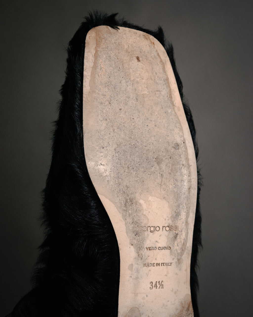 “sergio rossi” 2010’s Fur covered square toe loafers