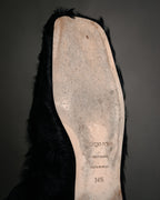 “sergio rossi” 2010’s Fur covered square toe loafers