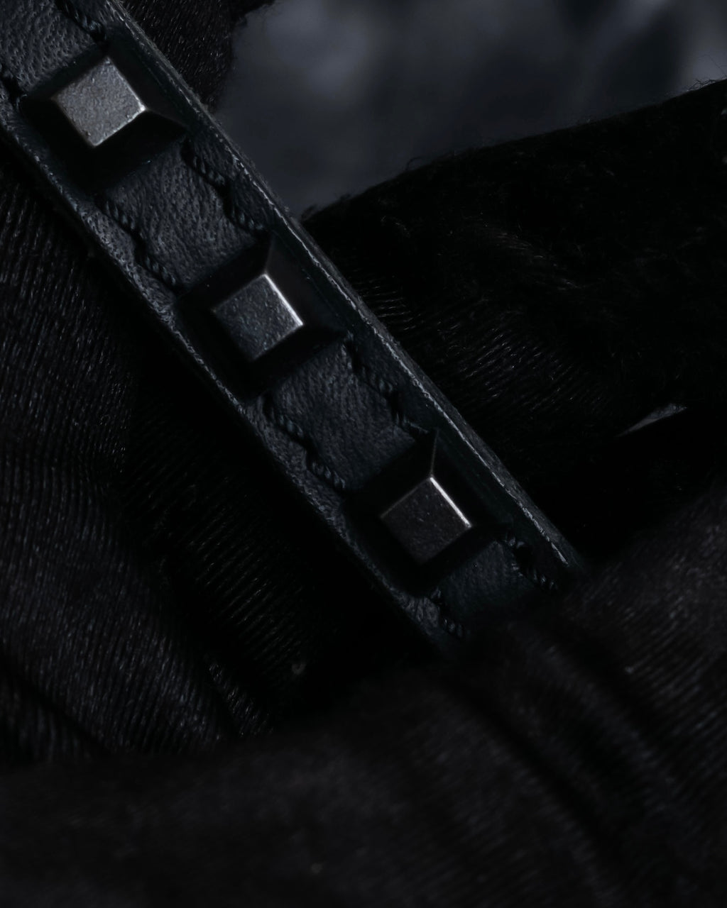 "DIESEL" Silver stud design leather one shoulder bag