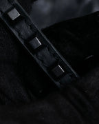 "DIESEL" Silver stud design leather one shoulder bag