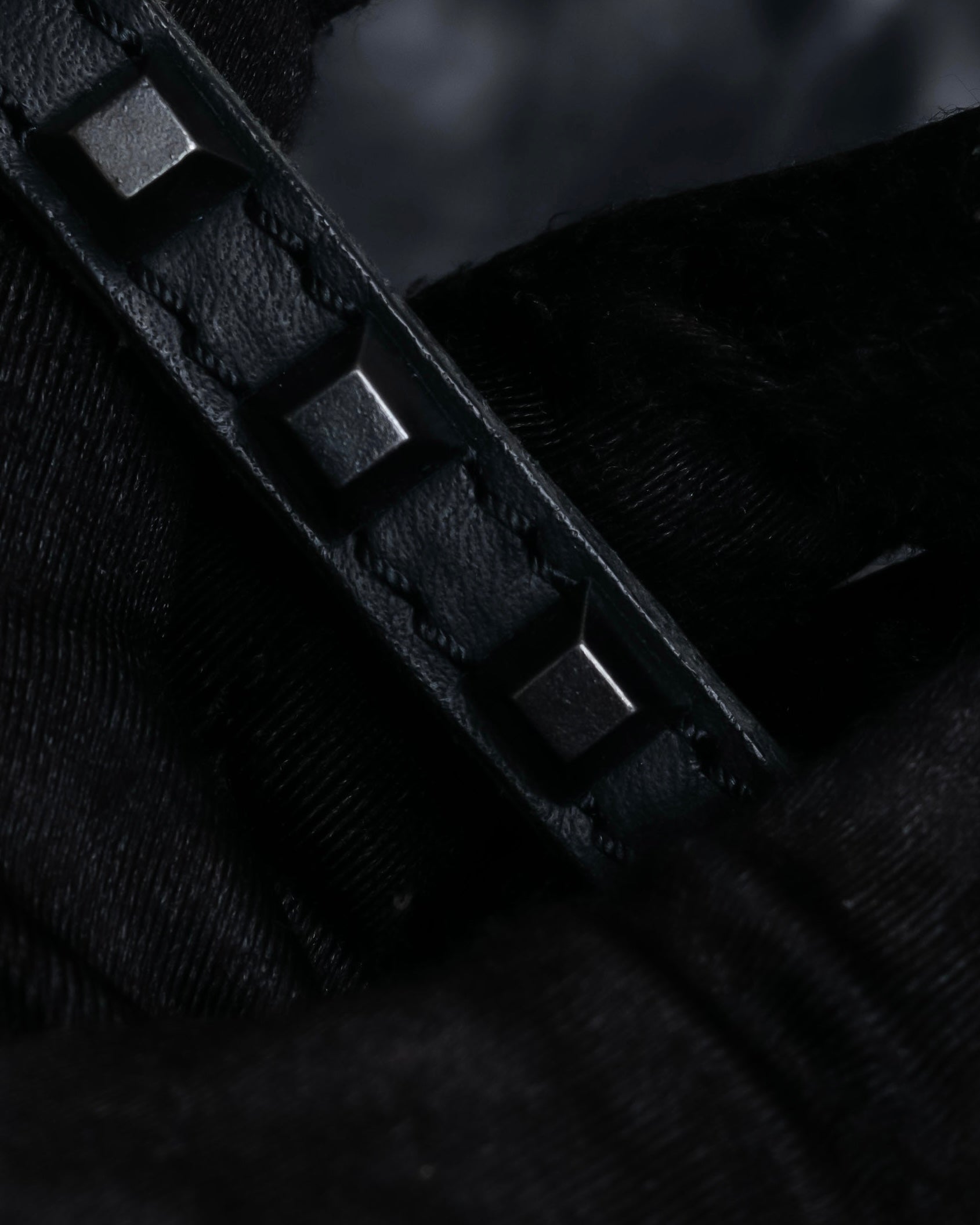 "DIESEL" Silver stud design leather one shoulder bag