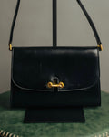 “GUCCI” 80’s-90’s Rope clasp leather shoulder bag