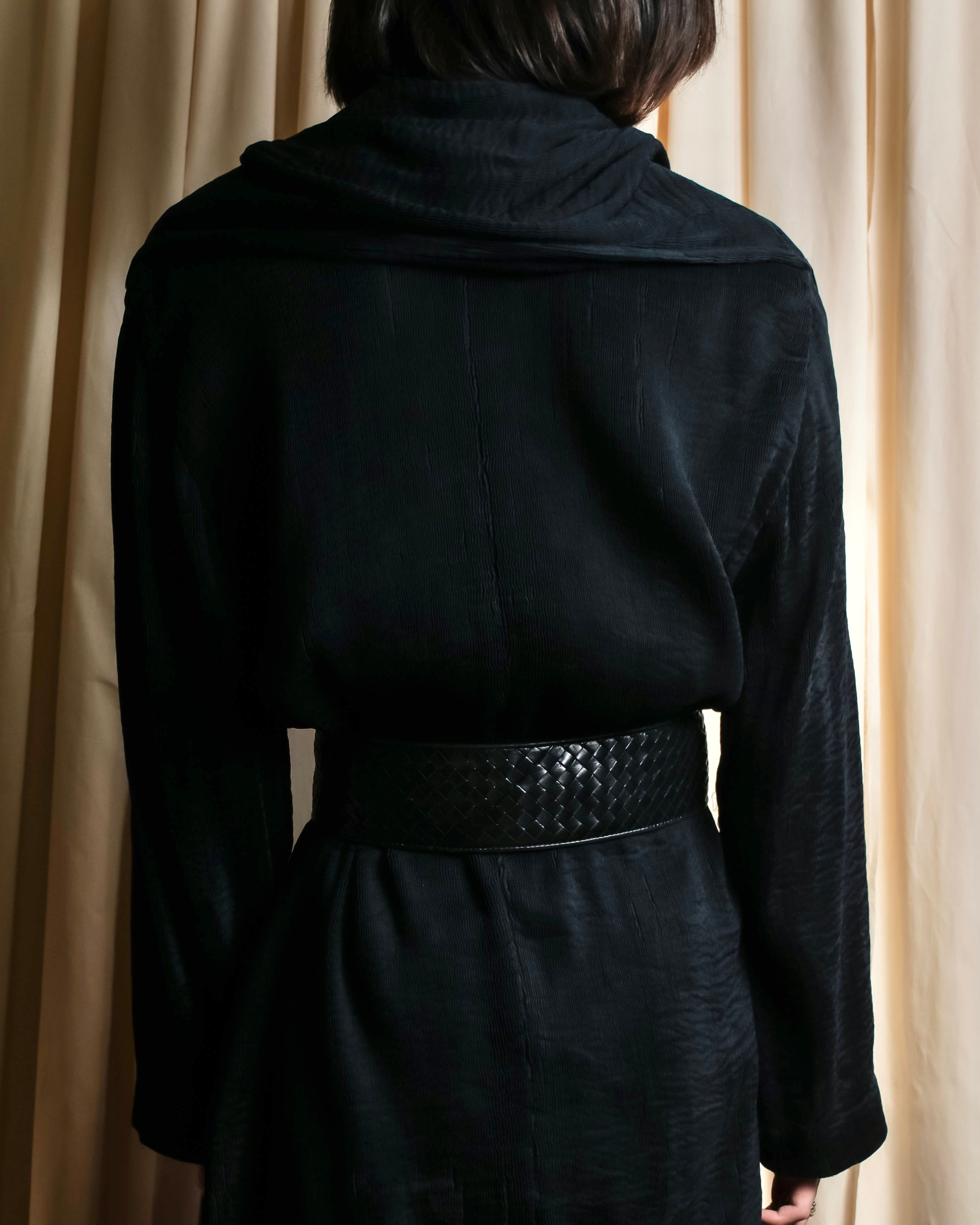 "BOTTEGA VENETA" Intrecciato style wide leather belt