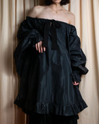 "PATOU" Ribbon shirring design poncho dress