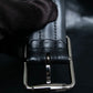 "GUCCI" Silver buckle 3 tier leather belt