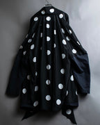 "BALENCIAGA" Polka dot flying squirrel silhouette bow tie dress