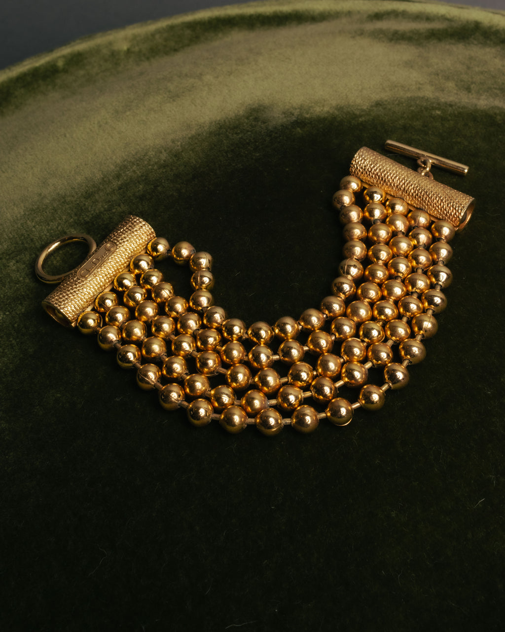 -SPECIAL- “Christian Dior” 70’s-80’s Five strand gold ball chain bracelet